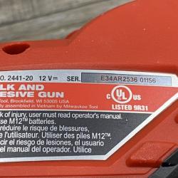 AS-IS Milwaukee 12V Lithium-Ion Cordless 10 oz. Adhesive and Caulk Gun (Tool-Only)