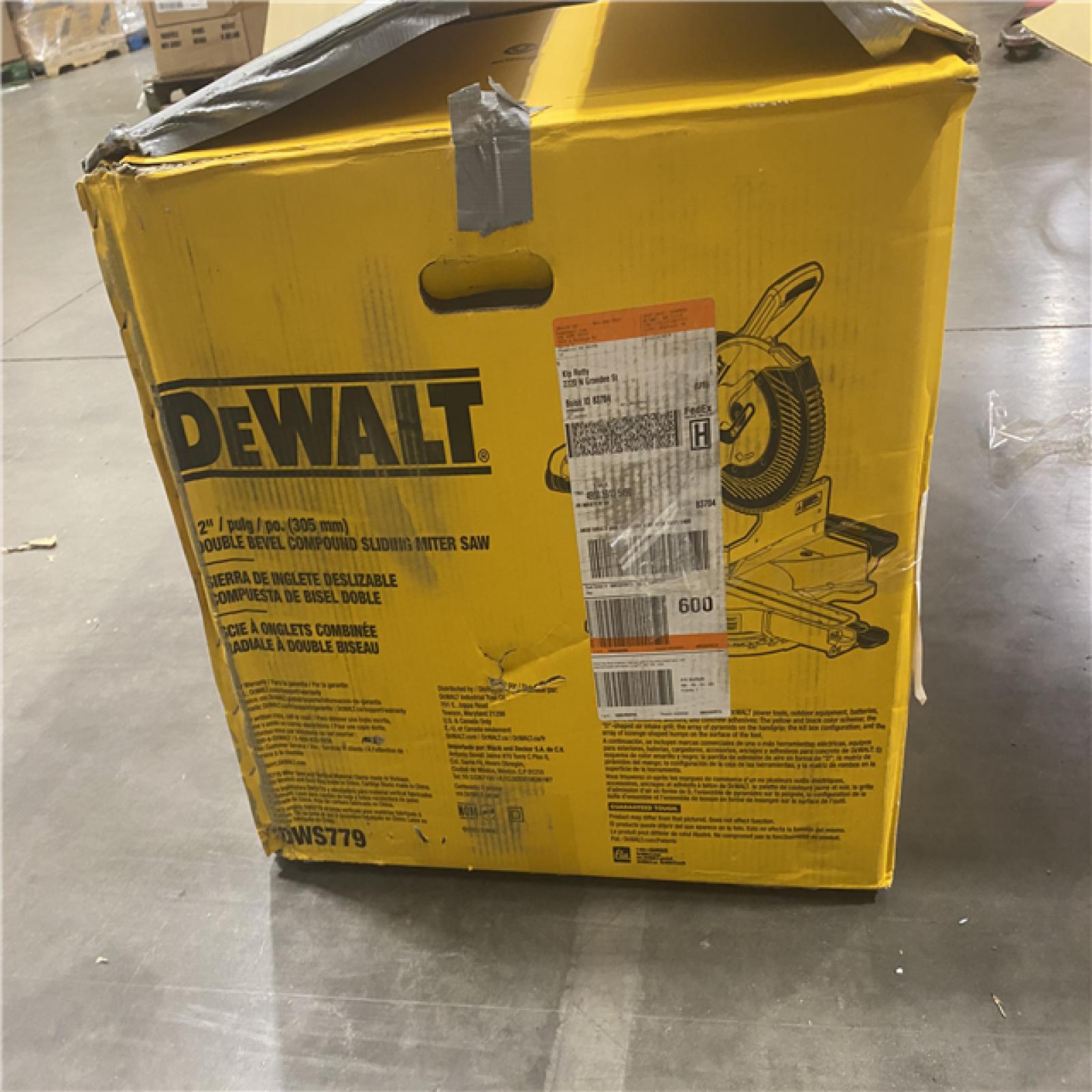 As-Is-  DEWALT 15 Amp Corded 12 in. Double Bevel Sliding Compound Miter Saw