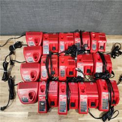 HOUSTON LOCATION - AS-IS MILWAUKEE BATTERY CHARGER PACK QTY - 16