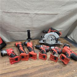 AS-IS Milwaukee M18 18-Volt Lithium-Ion Cordless Combo Kit 7-Tool with 2-Batteries, Charger and Tool Bag