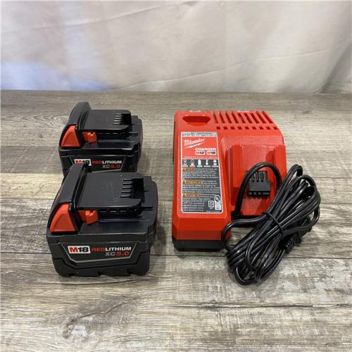 AS-IS Milwaukee 18-Volt Lithium-Ion XC Starter Kit with Two 5.0Ah Batteries and Charger