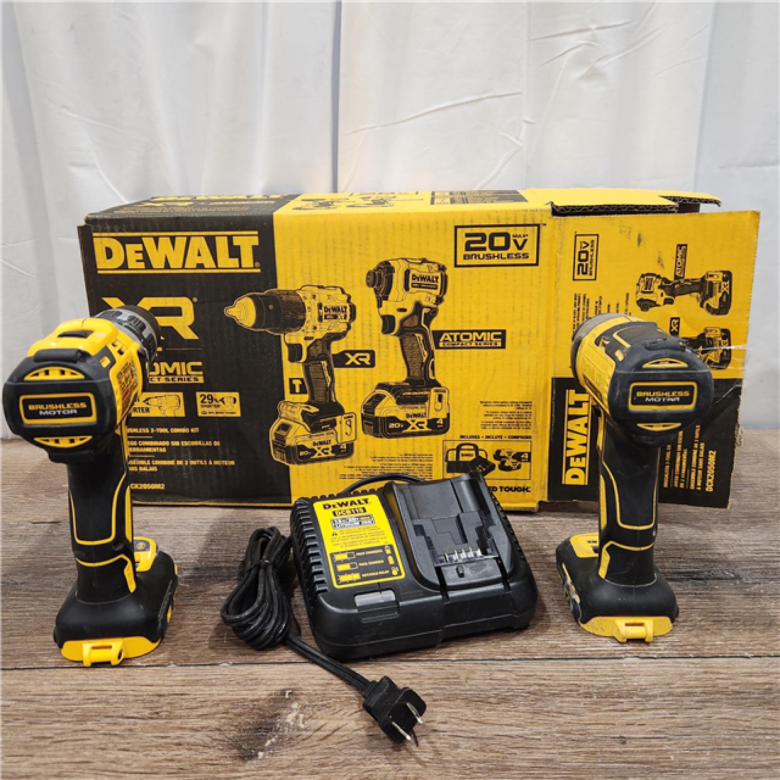 AS IS DEWALT 20V MAX XR Hammer Drill and ATOMIC Impact Driver 2 Tool Cordless Combo Kit