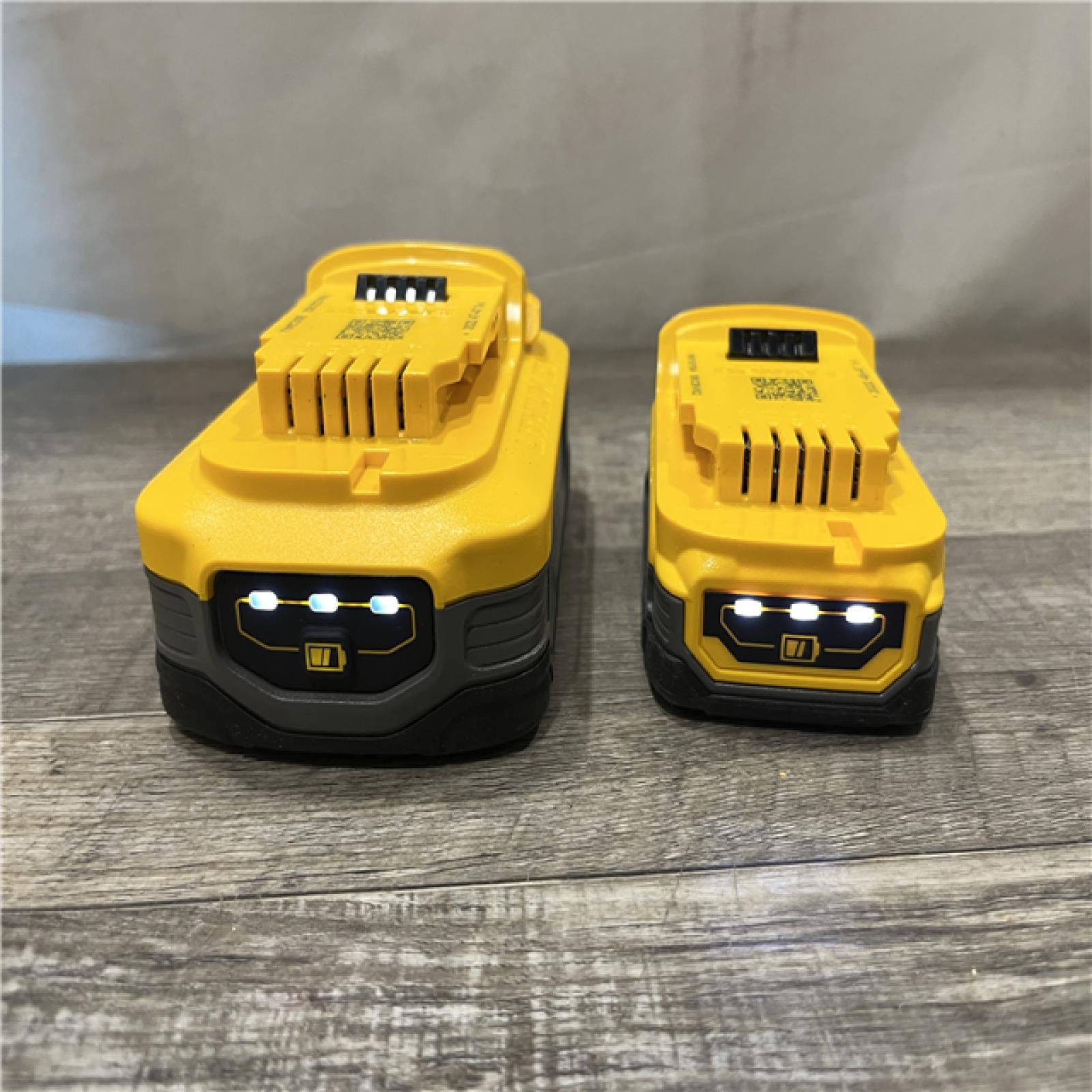 AS-IS DEWALT POWERSTACK 20V 5.0Ah and 1.7Ah Lithium-Ion Power Tool Battery Packs (2-Pack)