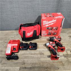 HOUSTON LOCATION - AS-IS Milwaukee 18V Cordless Brushed 2-Tool Drill/Driver and Impact Driver Kit