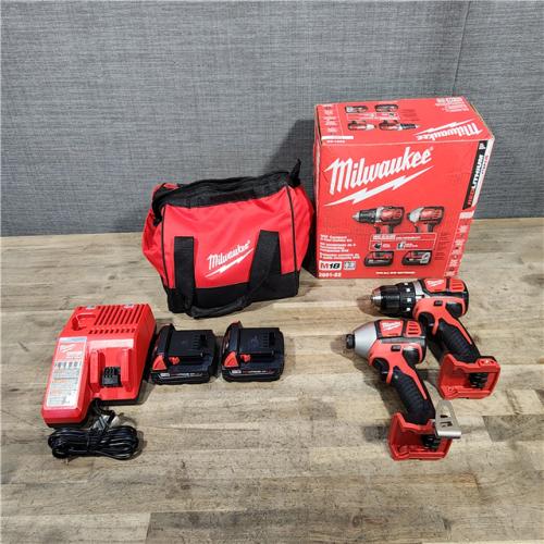 HOUSTON LOCATION - AS-IS Milwaukee 18V Cordless Brushed 2-Tool Drill/Driver and Impact Driver Kit