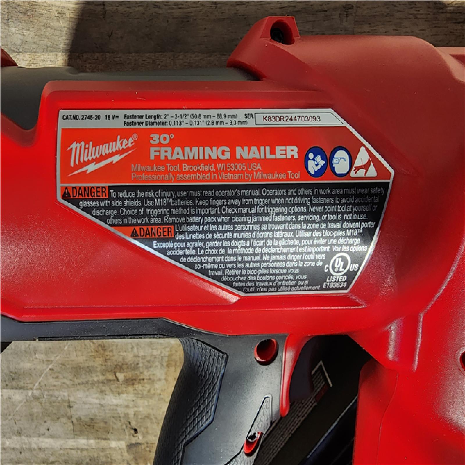 HOUSTON LOCATION - AS-IS M18 FUEL 3-1/2 in. 18-Volt 30-Degree Lithium-Ion Brushless Cordless Framing Nailer (Tool-Only)
