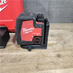 HOUSTON LOCATION - AS-IS Milwaukee-3522-21 Green Beam Laser Cross Line Plumb Point USB Rechargeable