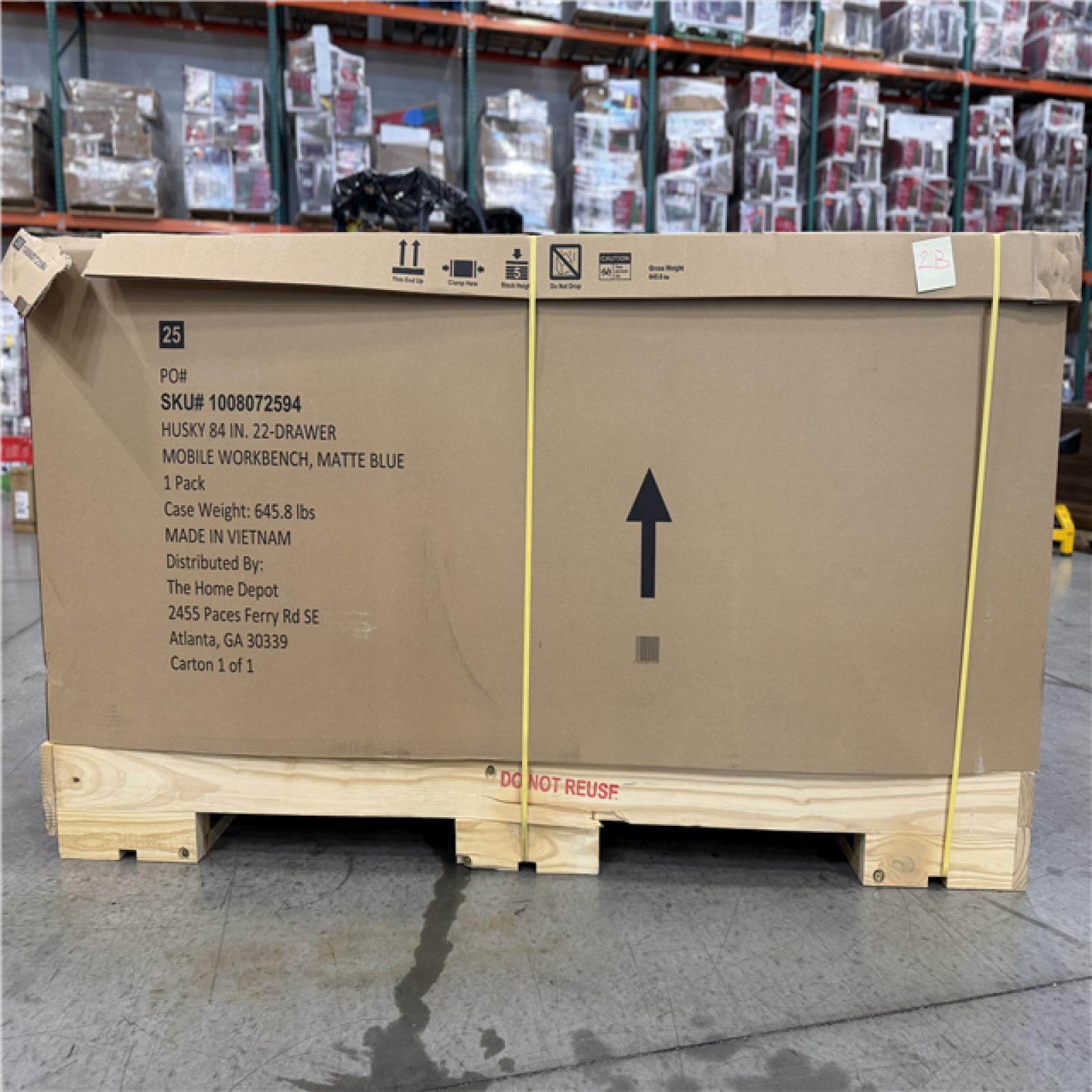 DALLAS LOCATION - HUSKY Tool Storage Heavy Duty 84 in. W x 24 in. D Matte Blue Mobile Workbench Cabinet