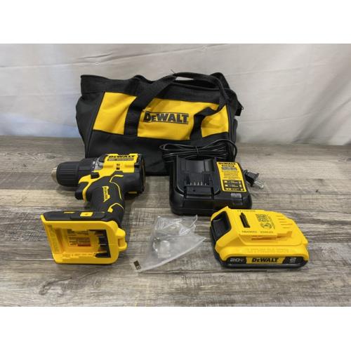 AS-IS DEWALT Atomic 20V Lithium-Ion Cordless Compact 1/2 in. Drill/Driver Kit