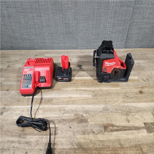 HOUSTON LOCATION - AS-IS Milwaukee-3632-21 M12 Green Beam Laser 360° 3-Plane Kit