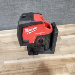 HOUSTON LOCATION - AS-IS Milwaukee 12-Volt Lithium-Ion Cordless Green 125 ft. Cross Line and Plumb Points Laser Level (Tool-Only)