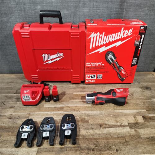 HOUSTON LOCATION - AS-IS (APPEARS LIKE NEW) M12 12-Volt Lithium-Ion Force Logic Cordless Press Tool Kit (3 Jaws Included) with Two 1.5 Ah Battery and Hard Case