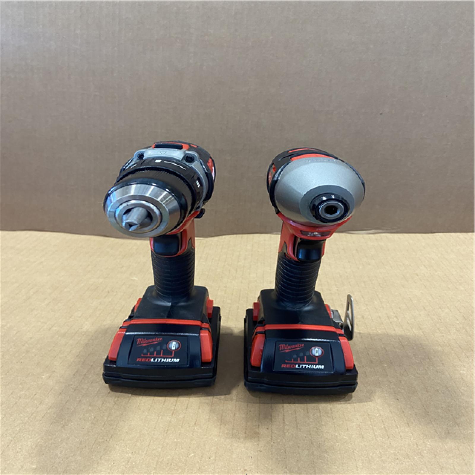 AS-ISMilwaukee 18V Cordless Brushed 2-Tool Drill/Driver and Impact Driver Kit