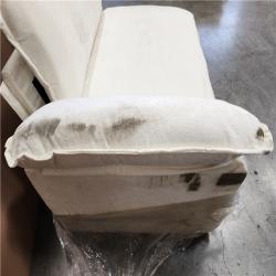 Phoenix Location AS-IS LACOO 118 in. Chenille Flared Arm L-Shaped Deluxe Pillow-Styled Modular Sectional Sofa in off White with Ottoman (Complete)