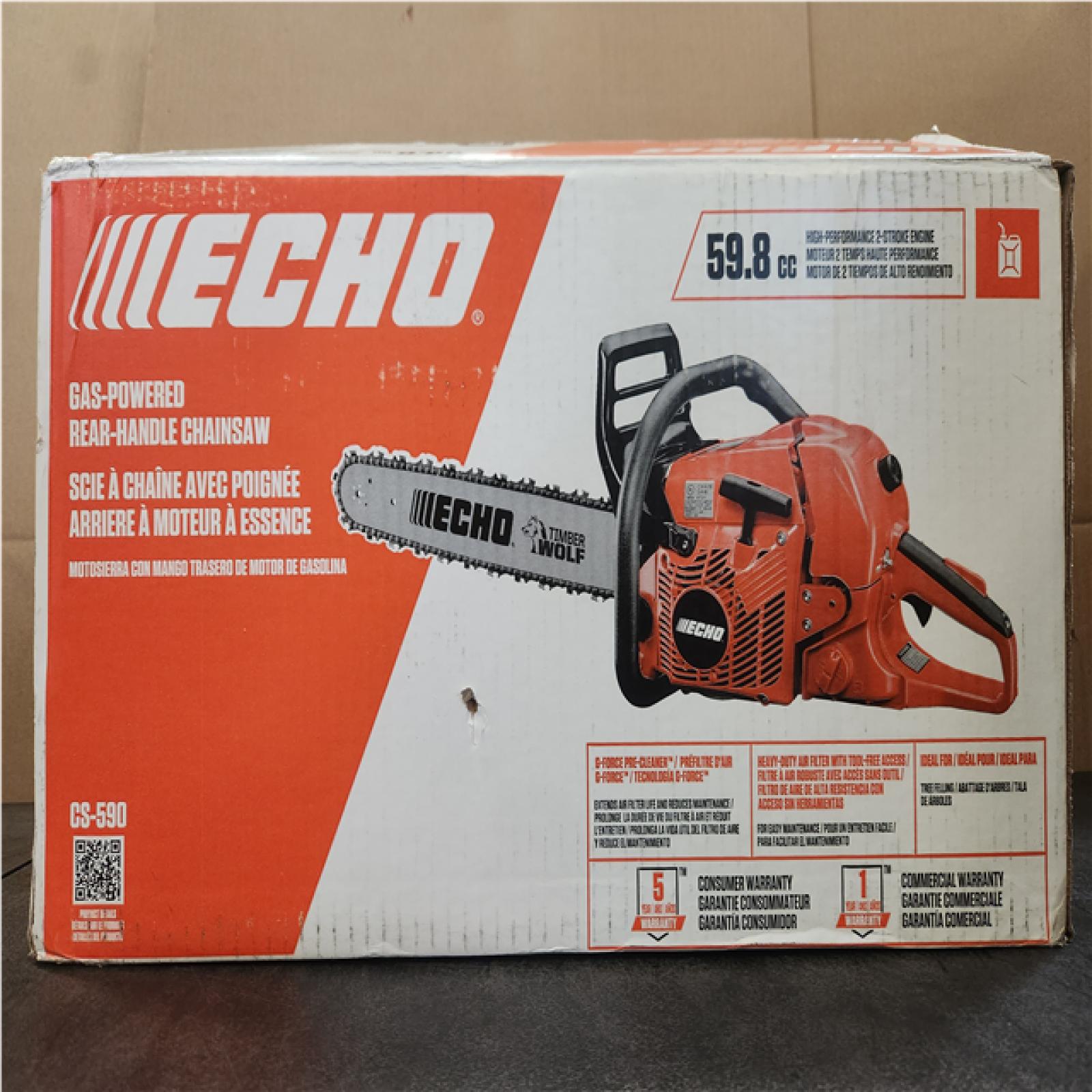 Phoenix NEW ECHO 20 in. 59.8 cc Gas 2-Stroke Rear Handle Timber Wolf Chainsaw