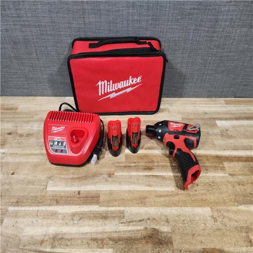 HOUSTON LOCATION - AS - IS Milwaukee 12V Lithium-Ion Cordless 1/4 in. Hex Screwdriver Kit