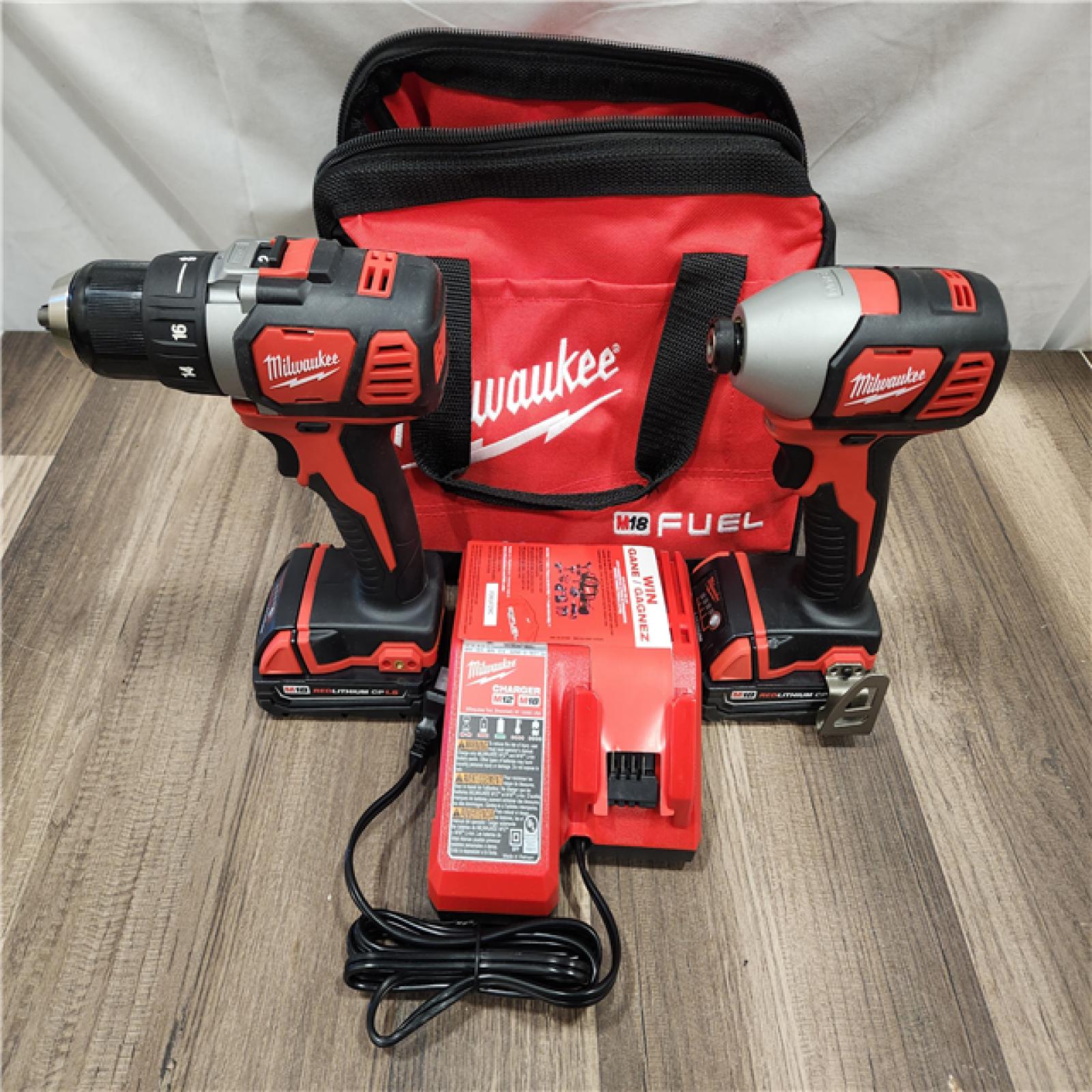 AS-IS- Milwaukee 18V Cordless Brushed 2-Tool Drill/Driver and Impact Driver Kit