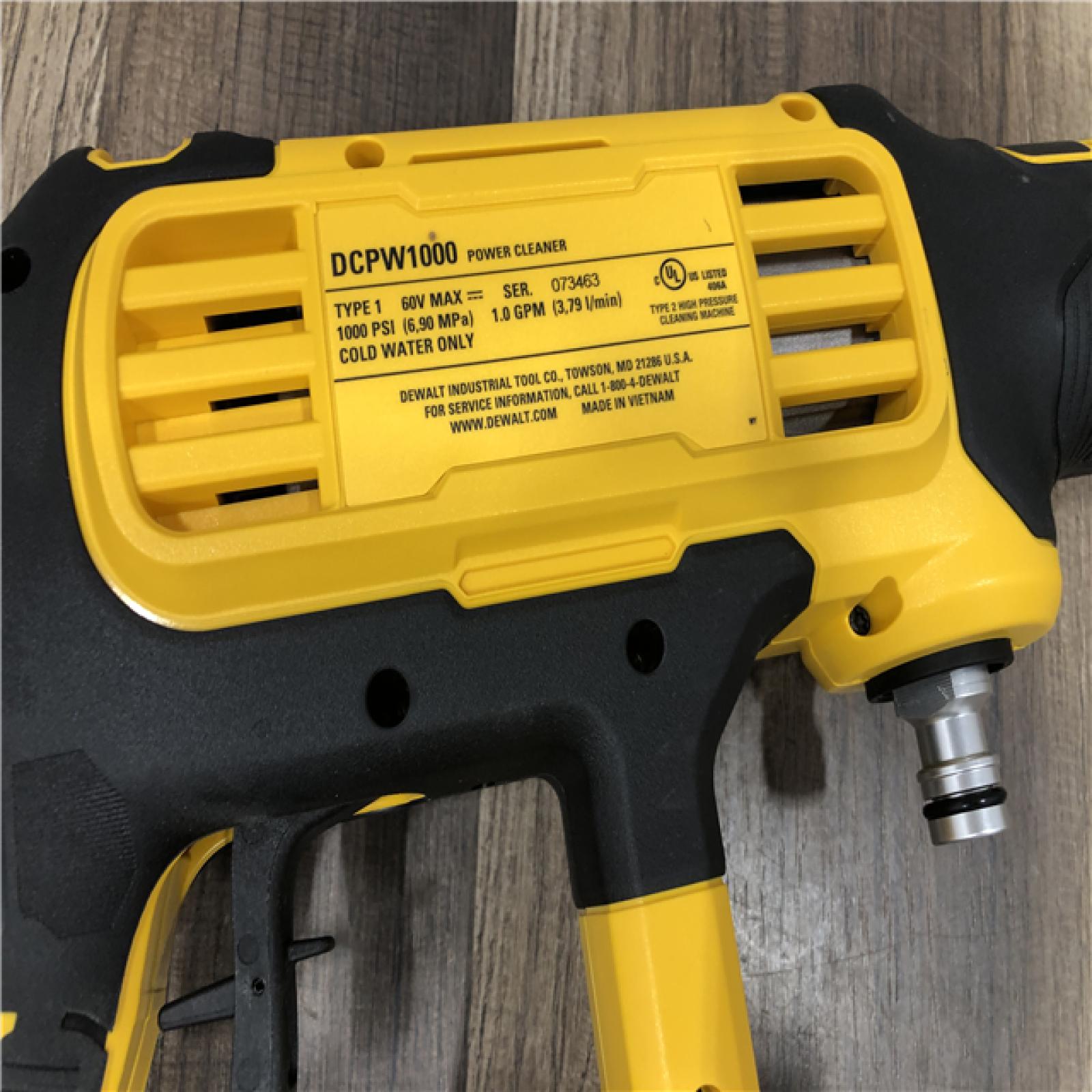 AS-IS DEWALT FLEXVOLT 60V MAX 1000 PSI 1.0 GPM Cold Water Cordless Battery Power Cleaner (Tool Only)