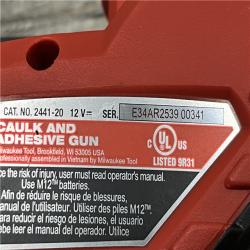 AS-IS Milwaukee 12V Lithium-Ion Cordless 10 oz. Adhesive and Caulk Gun (Tool-Only)