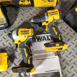 Houston location- AS-IS DeWalt 20V MAX ATOMIC Cordless Brushless 2 Tool Compact Drill and Impact Driver Kit Appears in good condition