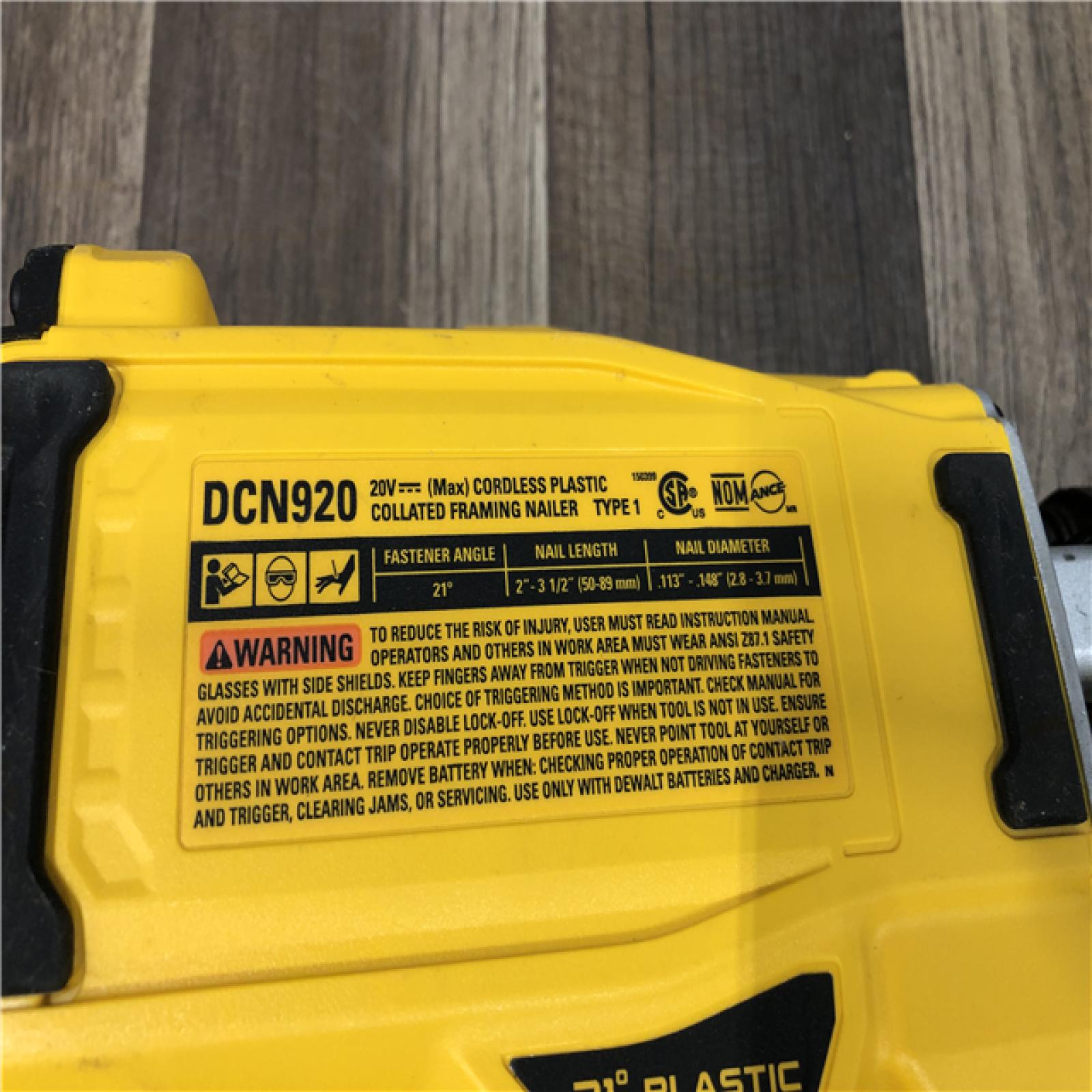AS-IS DEWALT 20-Volt 21° Cordless Framing Nailer (Tool-Only)