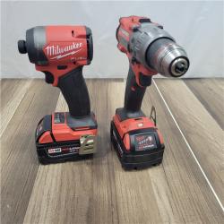 AS-IS MILWAUKEE M18 FUEL 18V Lithium-Ion Brushless Cordless Hammer Drill and Impact Driver Combo Kit (2-Tool) with 2 Batteries