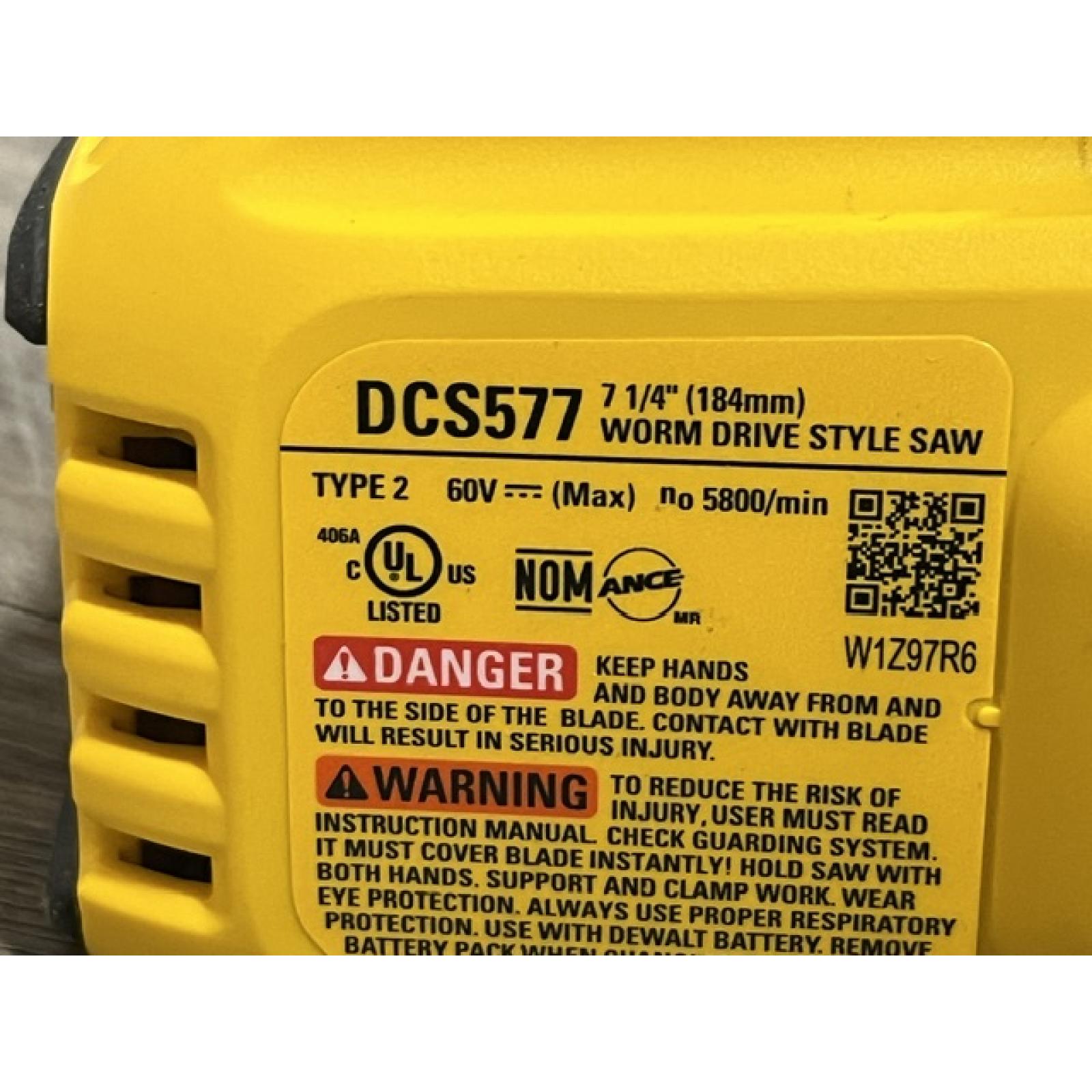 AS-IS DEWALT FLEXVOLT 60V MAX Cordless Brushless 7-1/4 in. Wormdrive Style Circular Saw (Tool Only)