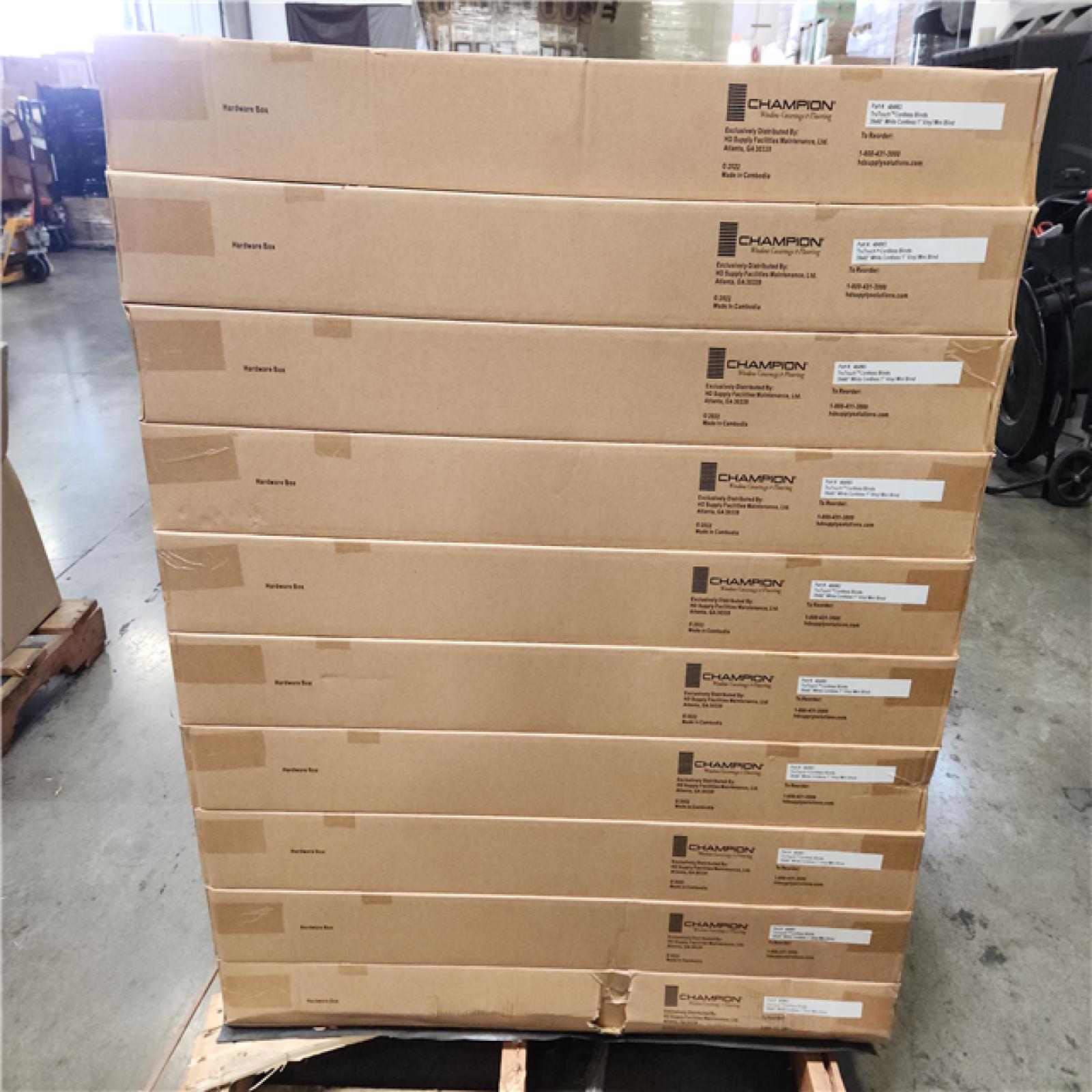 Phoenix Location NEW Champion TruTouch Cordless Blinds 39x60 White Cordless 1 Vinyl Blind 4Pcs Pallet (44 Boxes)