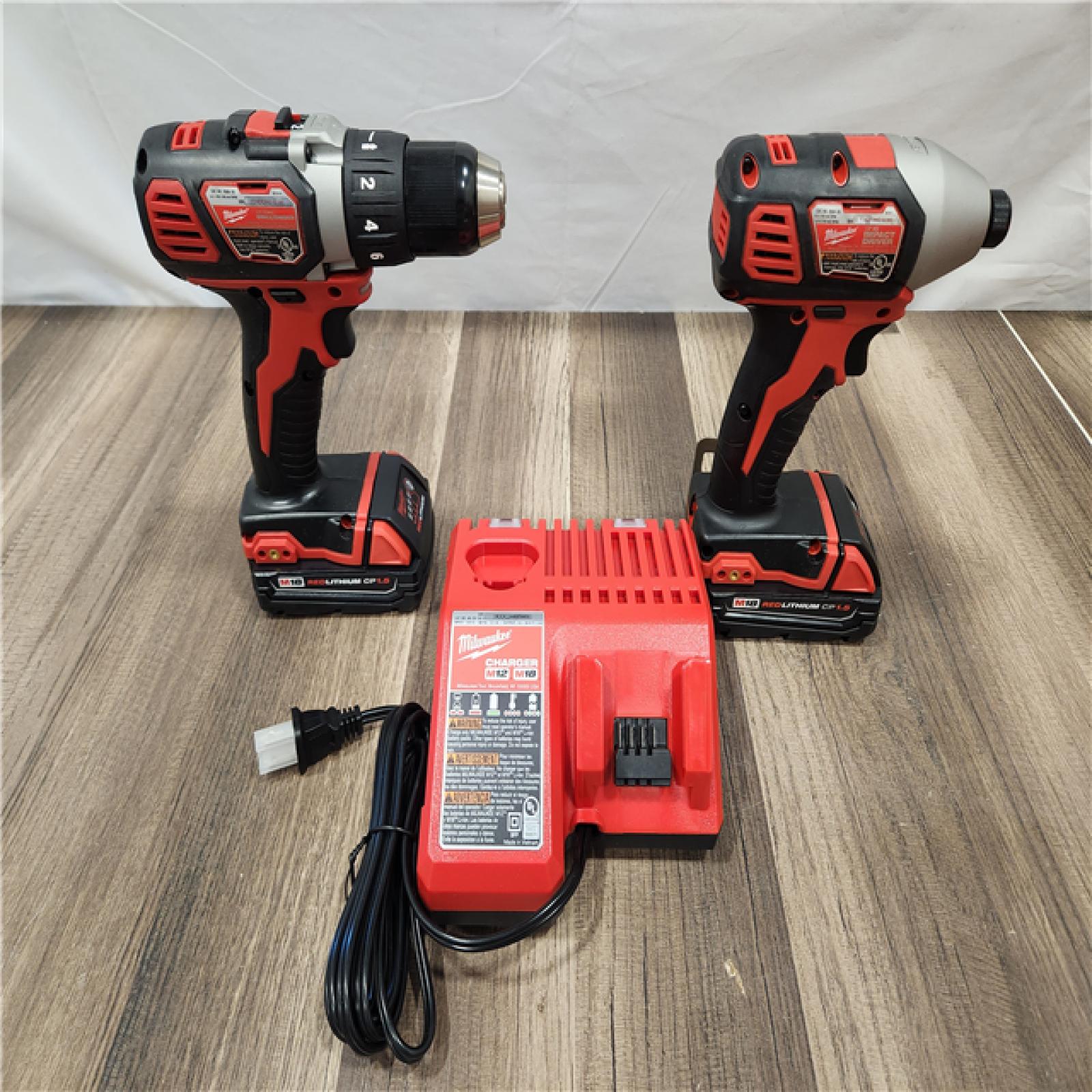 AS-IS- Milwaukee 18V Cordless Brushed 2-Tool Drill/Driver and Impact Driver Kit