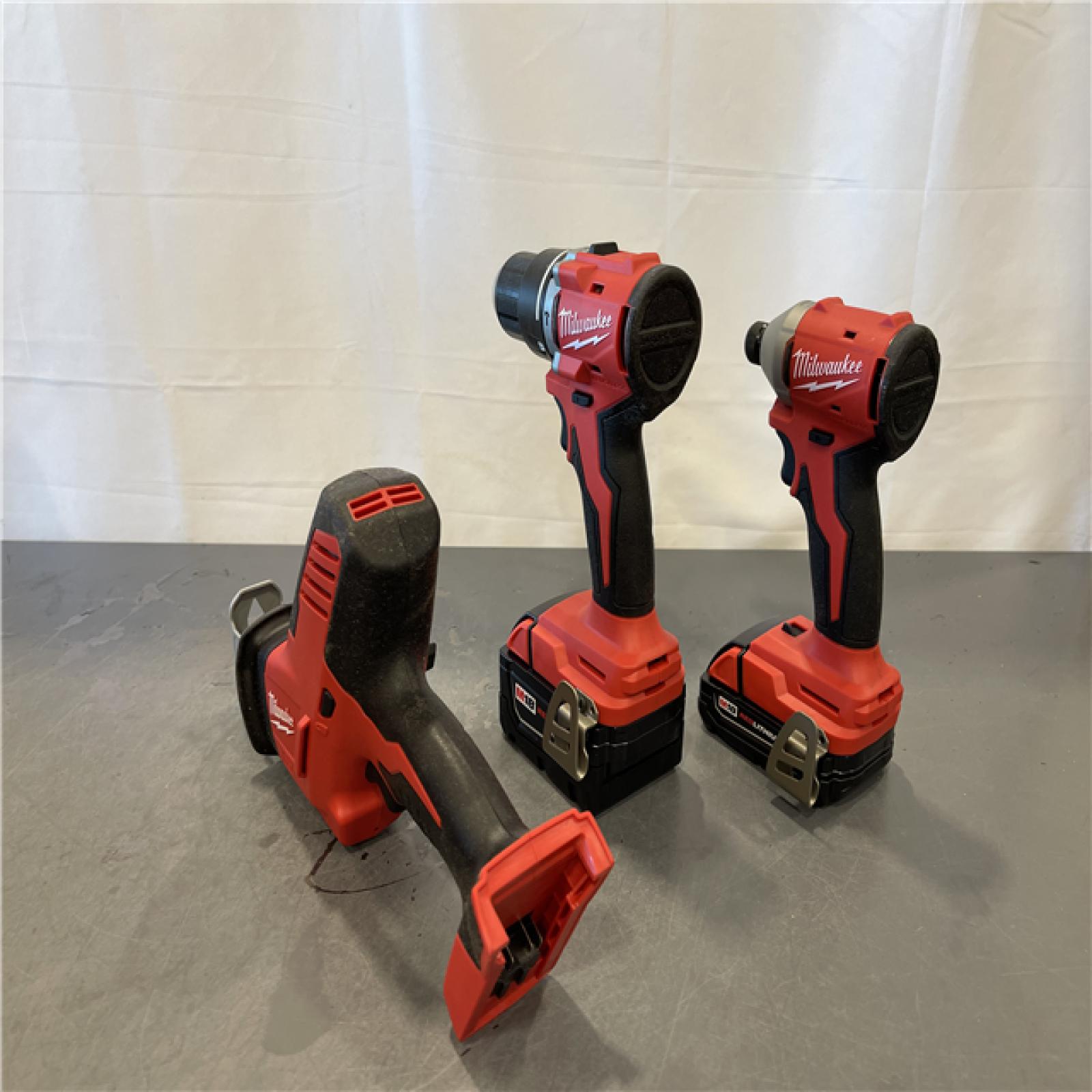 AS-IS - Milwaukee M18 18-Volt Lithium-Ion Brushless Cordless Combo 4 Tool Kit