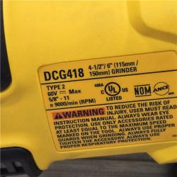 AS-IS DEWALT 60V MAX Cordless 4.5 in. to 6 in. Small Angle Grinder (Tool Only)
