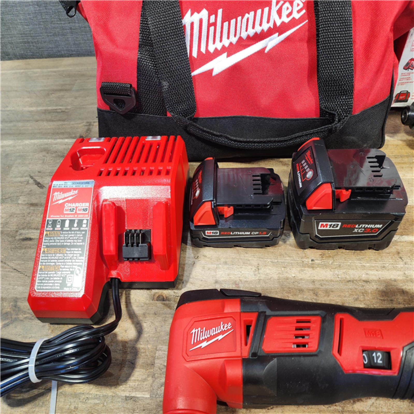 HOUSTON LOCATION - AS-IS M18 18V Lithium-Ion Cordless Combo Kit (5-Tool) with (2) Batteries, Charger and Tool Bag