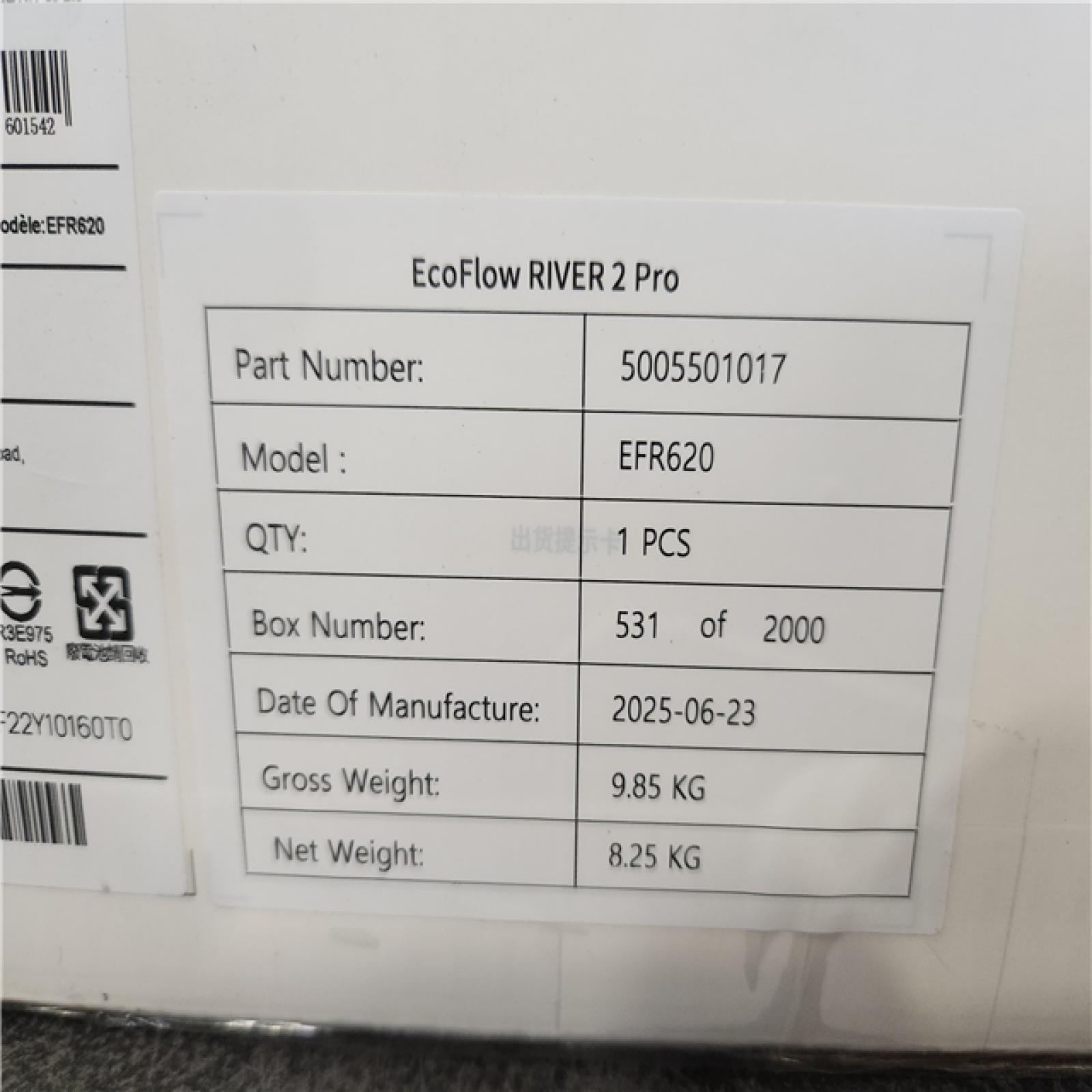 Phoenix NEW EcoFlow 800W Output/1600W Peak Push-Button Start Battery Generator RIVER 2 Pro, LFP Battery, Fast Charging for Outdoor, Camping