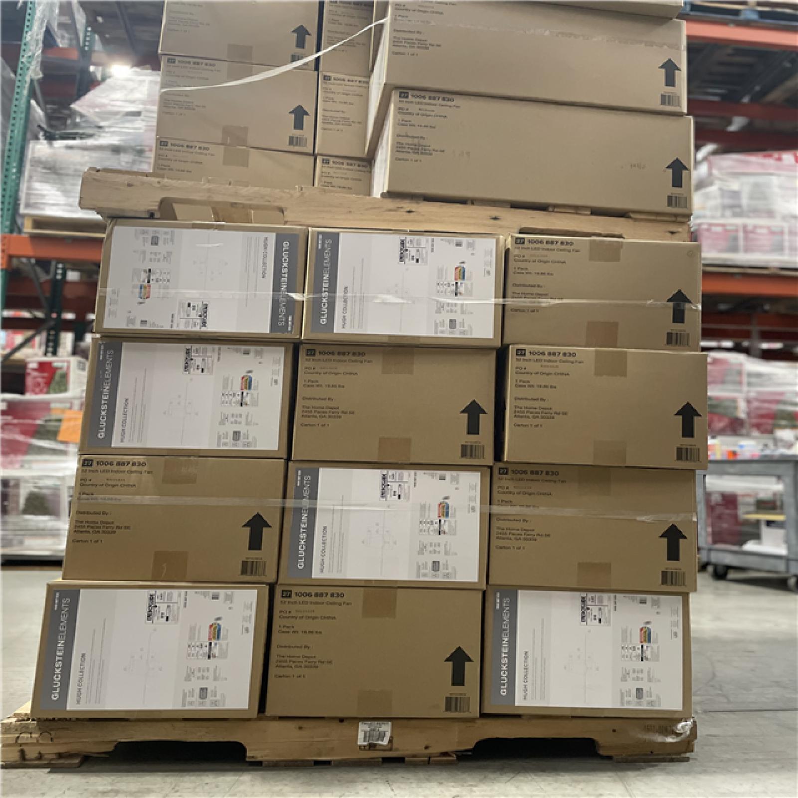 DALLAS LOCATION - Hugh 52 in. Integrated LED Indoor Nickel Ceiling Fan PALLET-(32 UNITS)