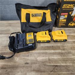 HOUSTON LOCATION - AS-IS Dewalt DCK225D2 20V MAX ATOMIC Brushless Compact Lithium-Ion 1/2 in. Cordless Drill Driver and 1/4 in. Impact Driver Combo Kit with 2 Batteries 2 Ah