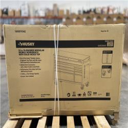 DALLAS LOCATION- AS-IS HUSKY 52 in. W x 20 in. D 10-Drawer Black Mobile Workbench Cabinet