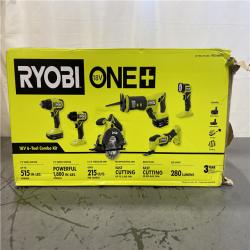 NEW! - RYOBI ONE+ 18V Cordless 6-Tool Combo Kit with 1.5 Ah Battery  4.0 Ah Battery  and Charger