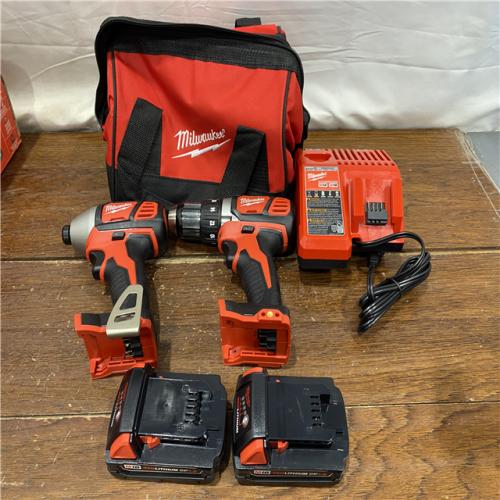 AS-IS Milwaukee M18 18V Cordless Brushed 2 Tool Drill/Driver and Impact Driver Kit