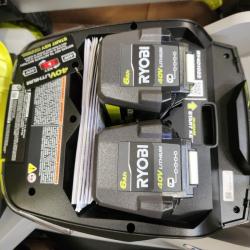 Phoenix NEW RYOBI 40V HP Brushless 21 Whisper Series Cordless Walk-Behind Multi-Blade Push Lawn Mower - (2) 6.0 Ah Batteries & Charger