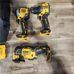 HOUSTON LOCATION - AS-IS DeWalt 20V MAX ATOMIC Cordless Brushless 3 Tool Combo Kit