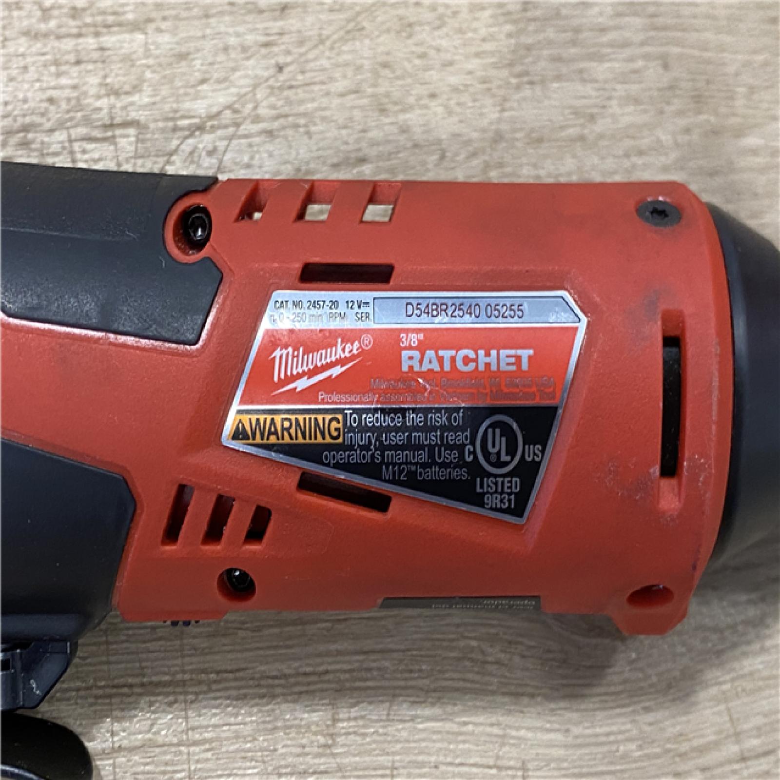 AS-IS Milwaukee 12V Lithium-Ion Cordless 3/8 in. Ratchet (Tool-Only)