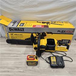 LIKE NEW! - DEWALT  FLEXVOLT 60V MAX 16in. Brushless Cordless Battery Powered Chainsaw Kit with (1) FLEXVOLT 2 Ah Battery & Charger