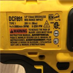 AS-IS DEWALT 20V MAX XR Cordless 1/2 in. Impact Wrench (Tool Only)