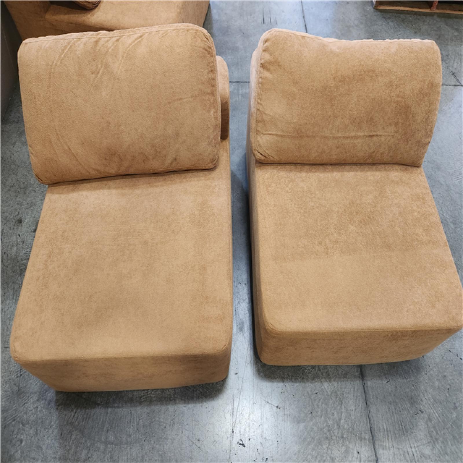 Phoenix AS-IS Brown 5 Piece Modular Armless Sectional Sofa