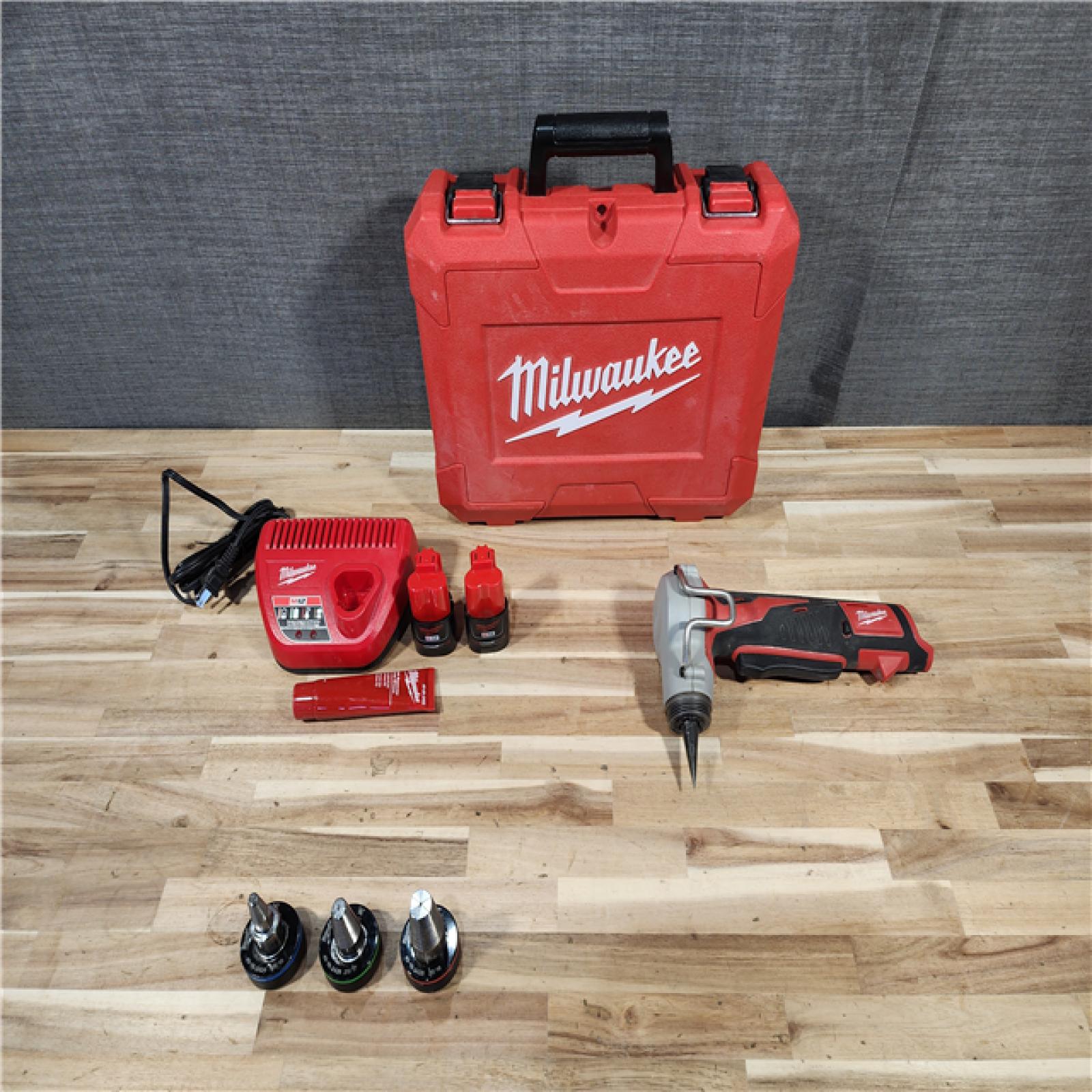 HOUSTON LOCATION - AS-IS M12 12-Volt Lithium-Ion Cordless PEX Expansion Tool Kit with (2) 1.5 Ah Batteries  (3) Expansion Heads and Hard Case
