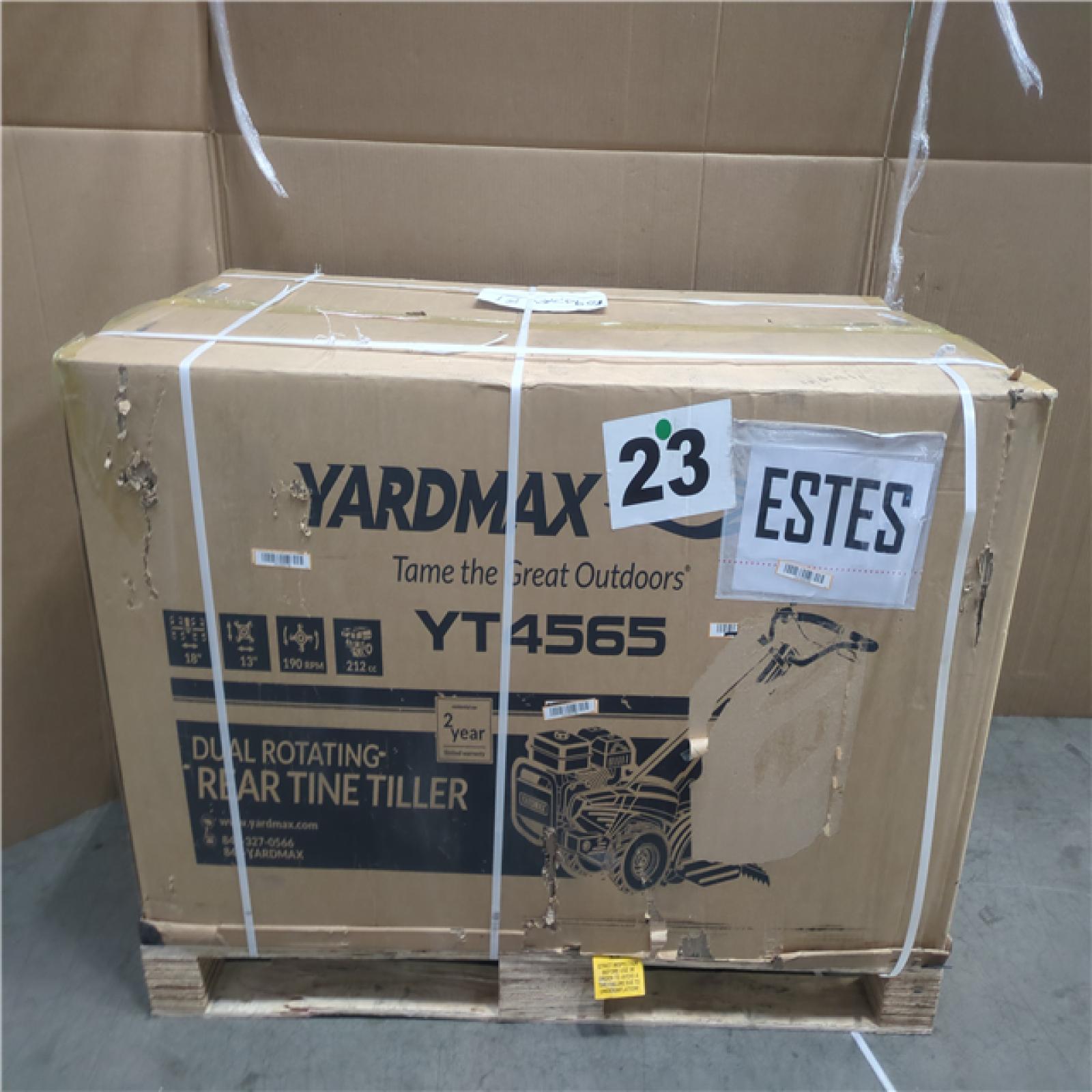 CALIFORNIA AS-IS YARDMAX DUAL ROTATING REAR TINE TILLER