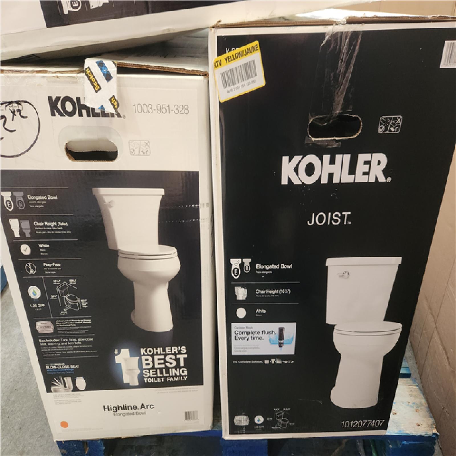 Phoenix LIKE NEW Mixed Kohler Bathroom Toilet Pallet of 4 (Inspect on Site)