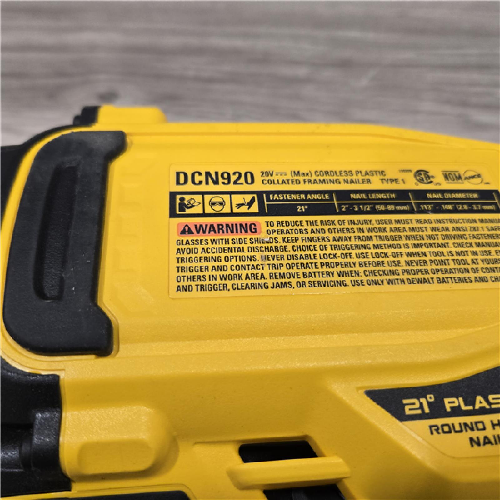 AS-IS DEWALT 20-Volt 21° Cordless Framing Nailer (Tool-Only)