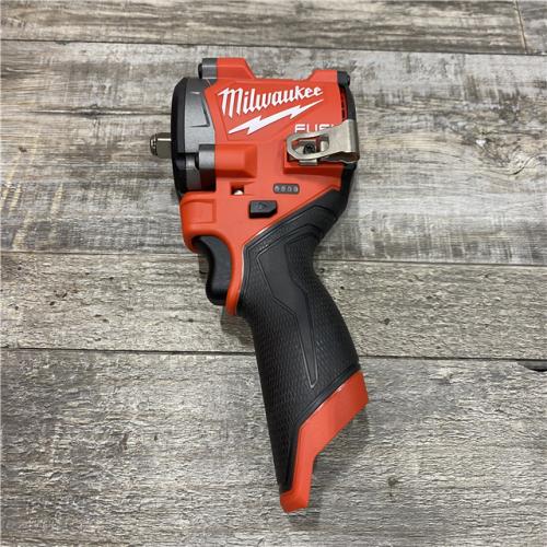 AS-IS Milwaukee  FUEL 12V Lithium-Ion Brushless Cordless Stubby 3/8 in. Impact Wrench (Tool-Only)