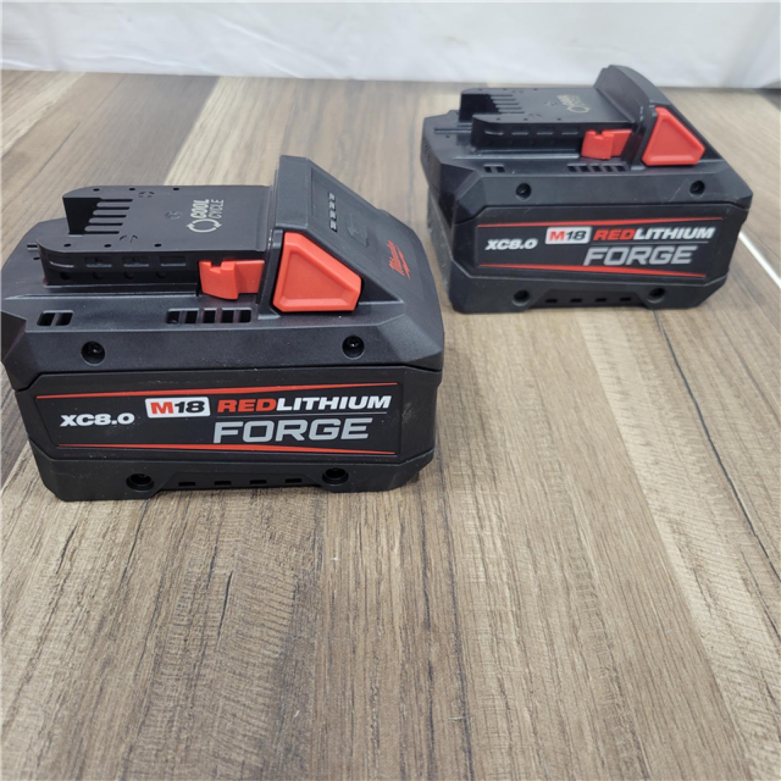GOOD Milwaukee M18 18-Volt Lithium-Ion REDLITHIUM FORGE Starter Kit with Two XC 8.0 Ah Battery and Dual Bay Rapid Charger